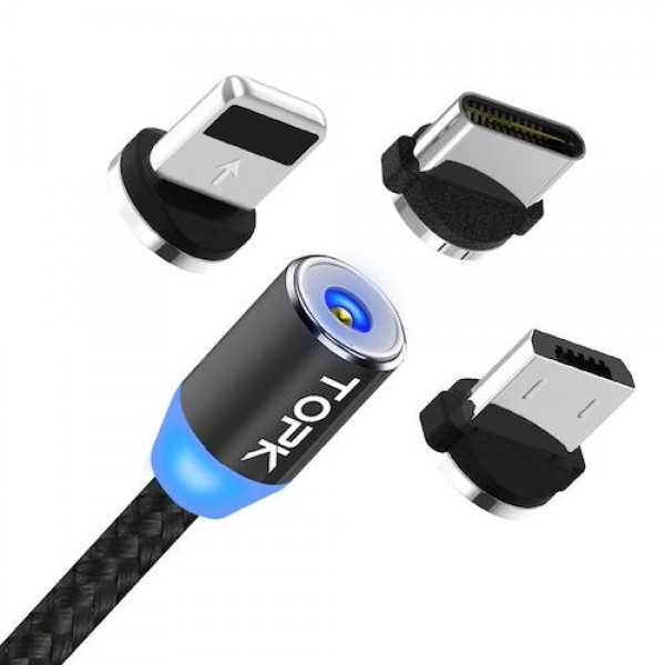 Micro USB/Type C/iPhone Magnetic Charge Cable | TOPK